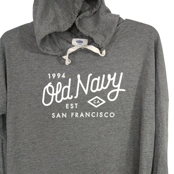 Old Navy Hooded Top Shirt Women Size S Heather Grey Long Sleeve Pullover - Picture 2 of 8